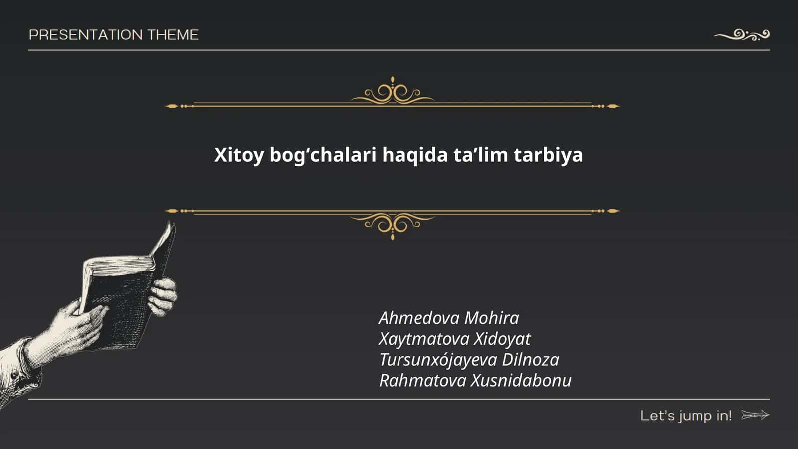 Xitoy bogʻchalari haqida taʼlim tarbiya