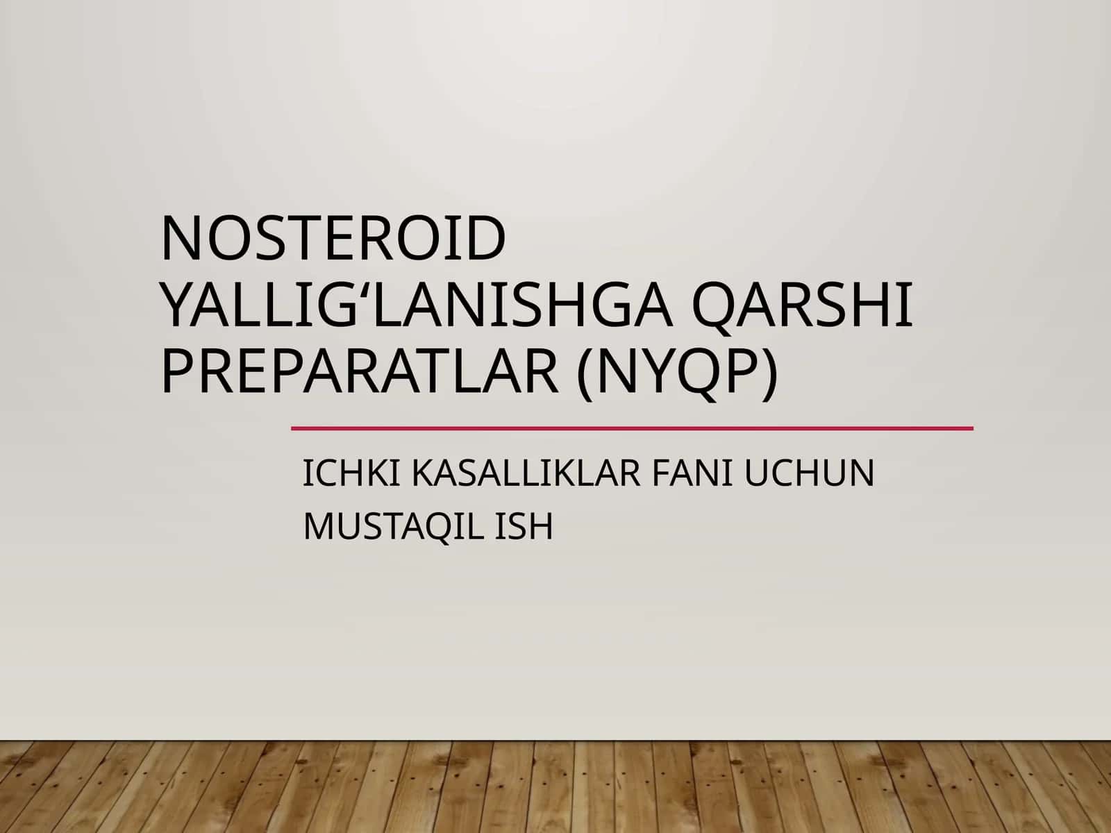 Nosteroid yalligʻlanishga qarshi preparatlar