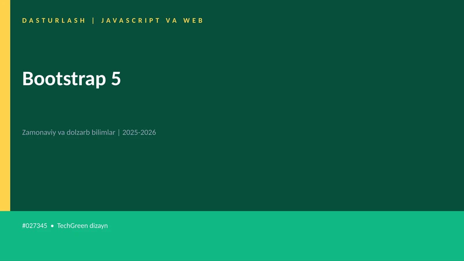 DASTURLASH | JAVASCRIPT VA WEB