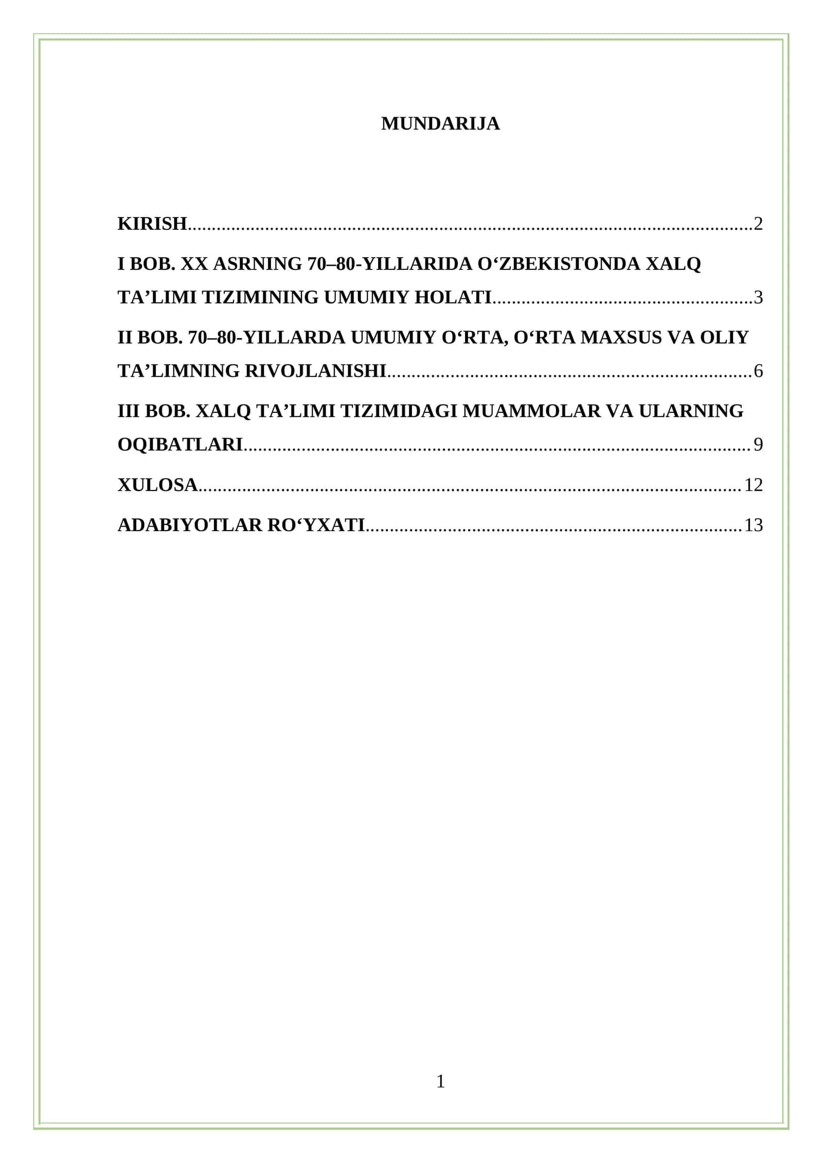 XX asrning 70-80 yillarda Oʻzbekistonda xalq taʼlimi