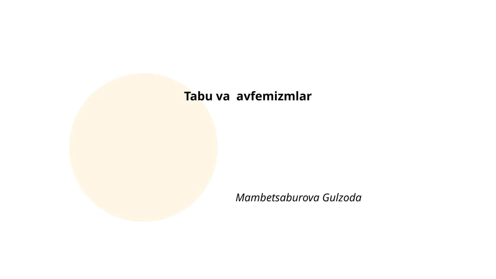 Tabu va avfemizmlar