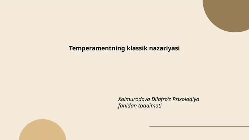 Temperamentning klassik nazariyasi
