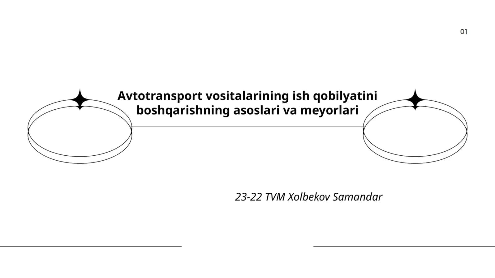 Avtotransport vositalarining ish qobilyatini boshqarishning asoslari va meyorlari