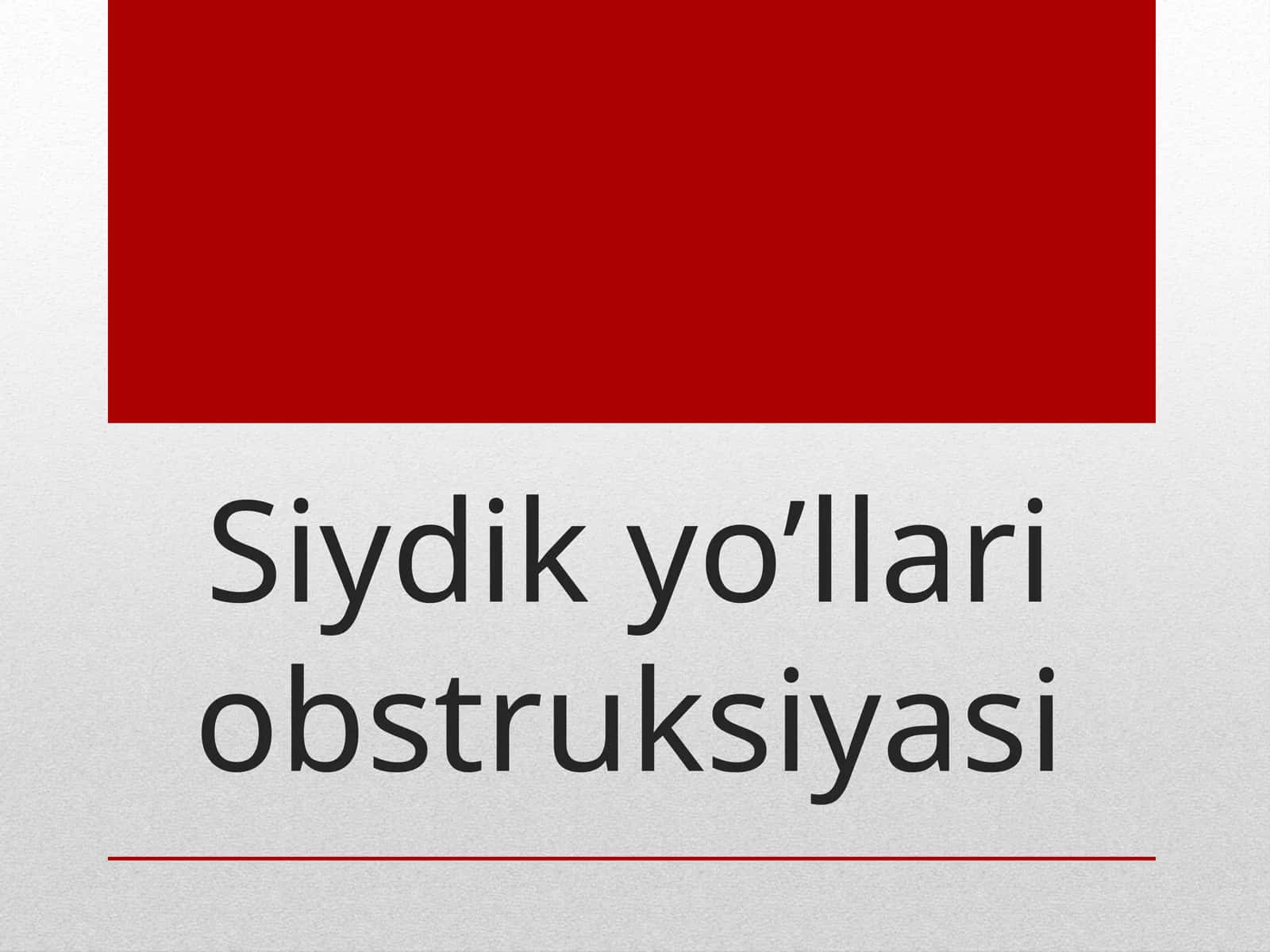 Siydik yo’llari obstruksiyasi