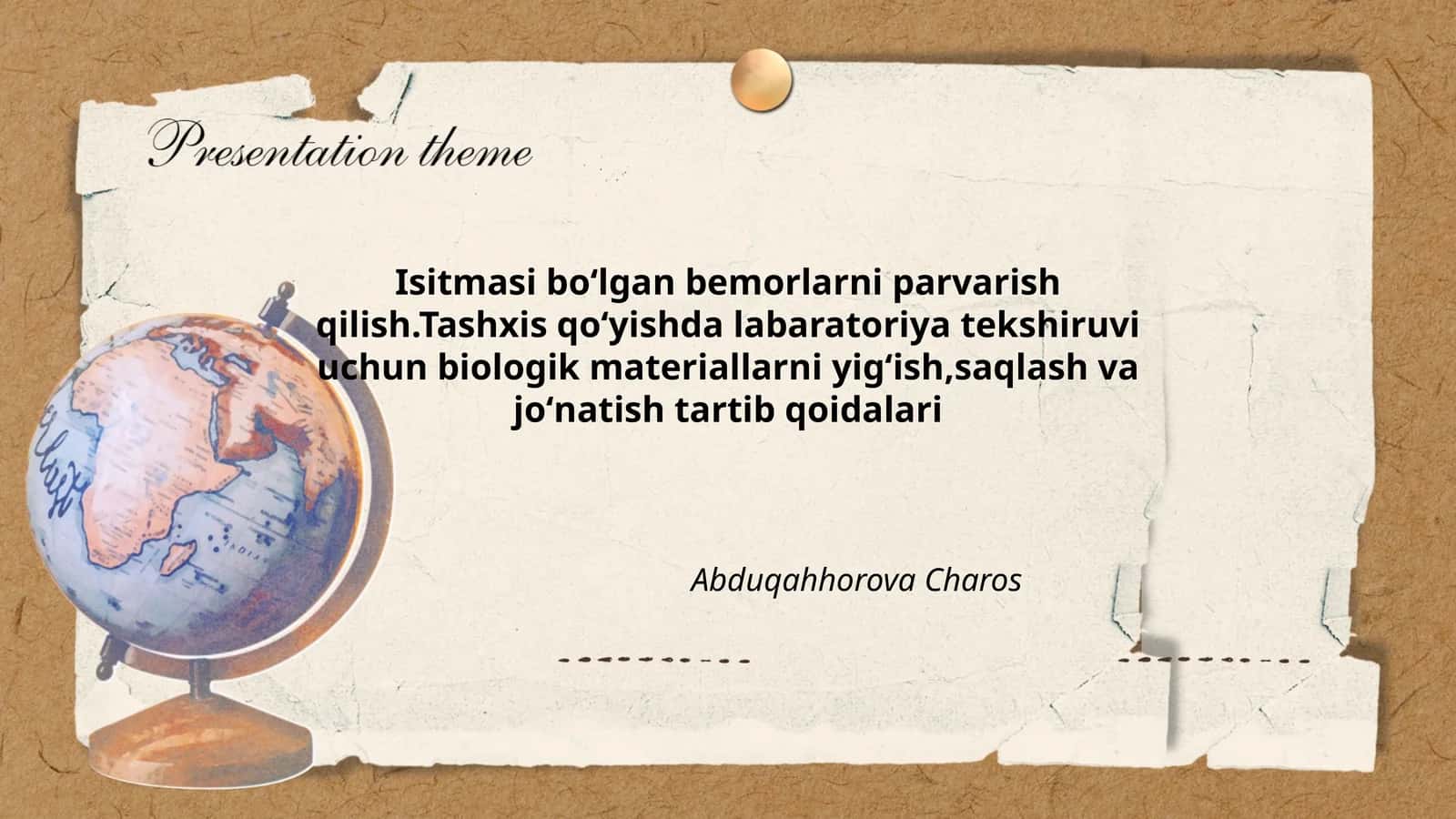 Labaratoriya tekshiruvi uchun biologik materiallarni yig'ish