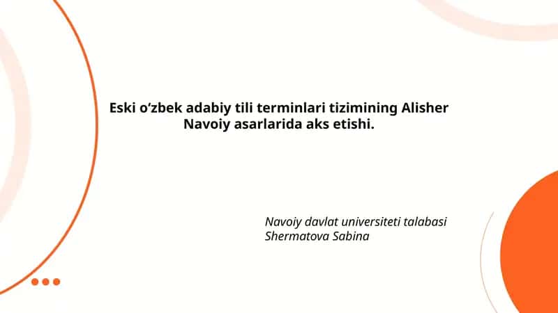 Alisher Navoiy asarlaridagi adabiy terminlar