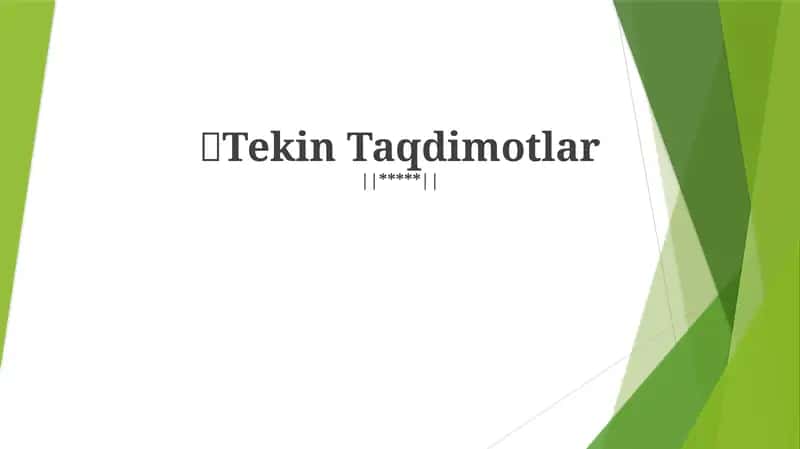 Tekin Taqdimotlar