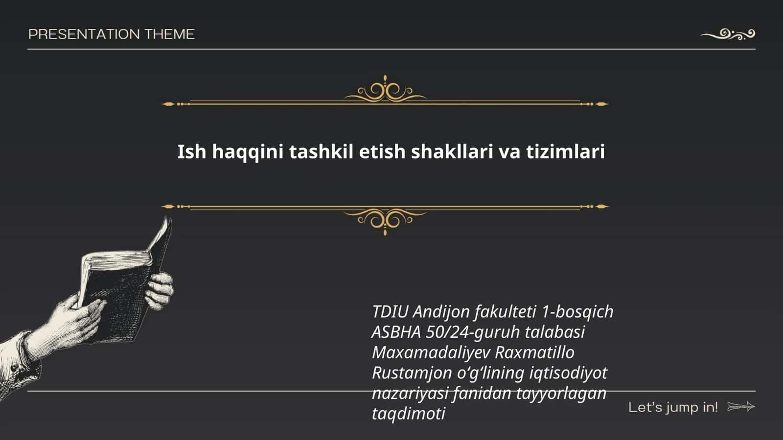 Ish haqqini tashkil etish shakllari va tizimlari