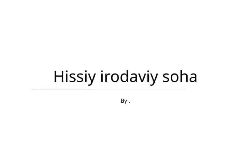 Hissiy irodaviy soha