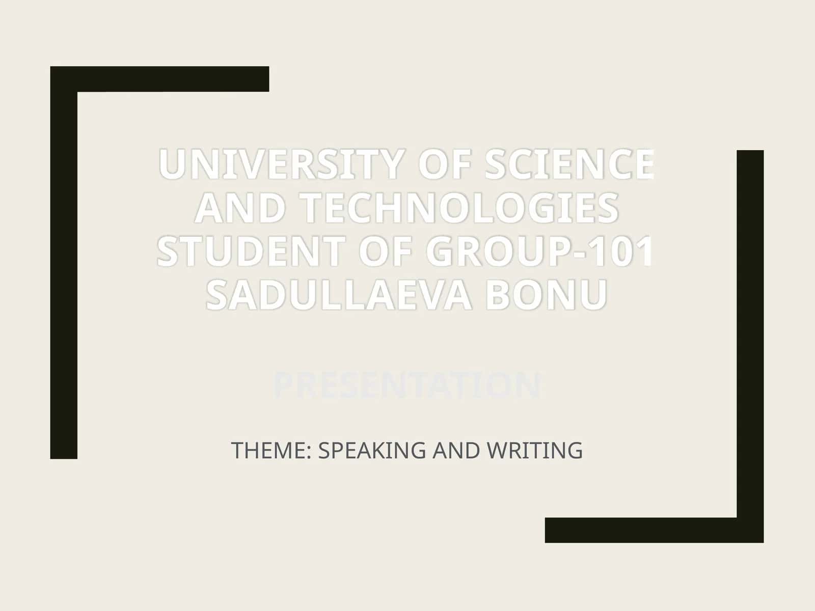 Speaking and writing