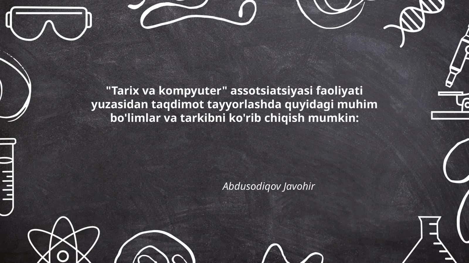 Tarix va kompyuter assotsiatsiyasi faoliyati