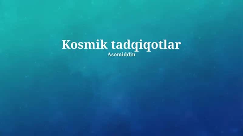 Kosmik Tadqiqotlar