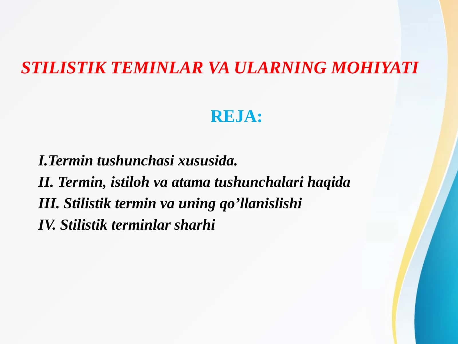 STILISTIK TEMINLAR VA ULARNING MOHIYATI