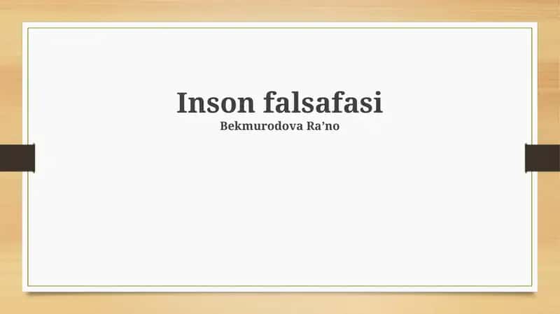 Inson falsafasi