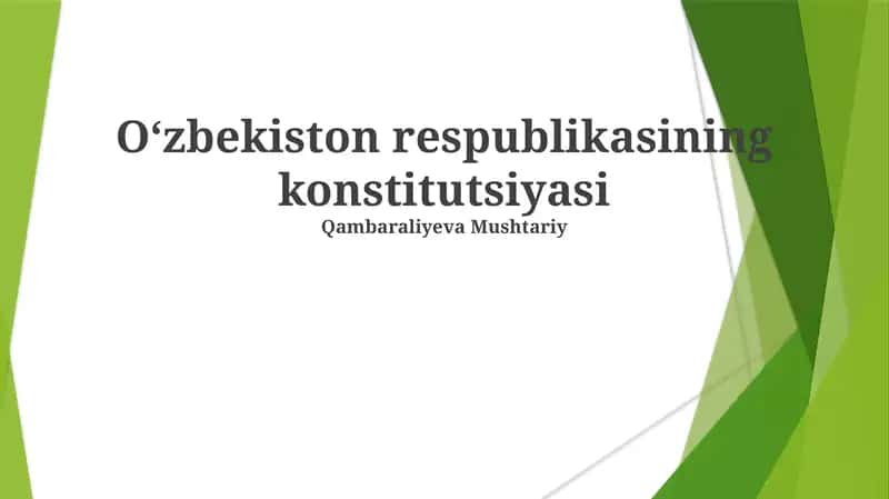 Oʻzbekiston respublikasining konstitutsiyasi