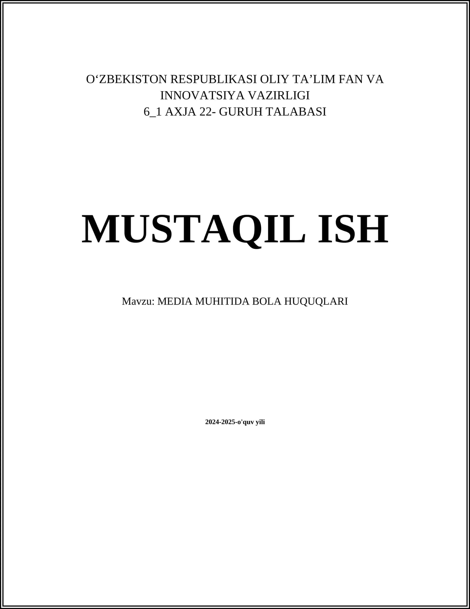 MEDIA MUHITIDA BOLA HUQUQLARI