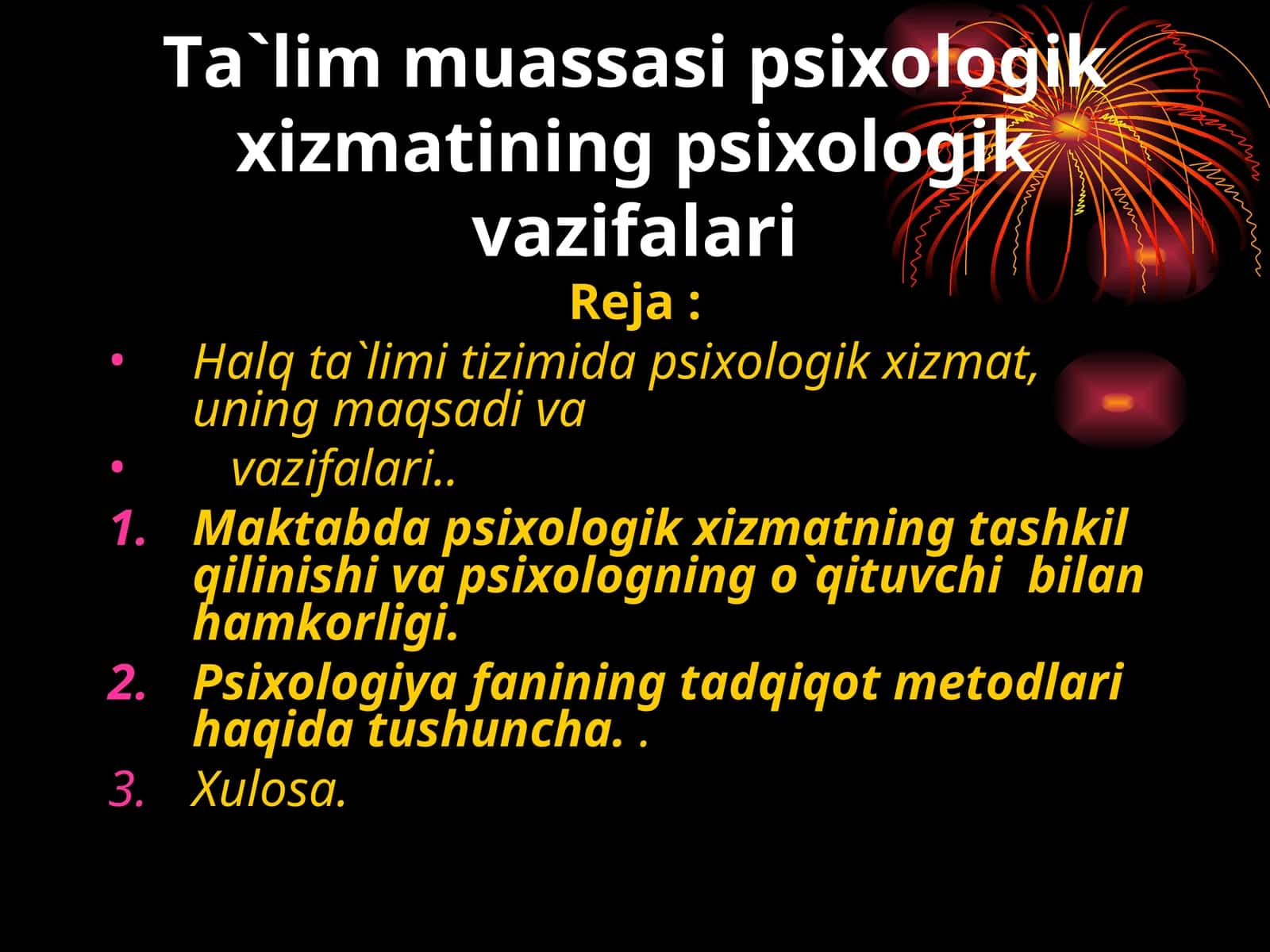 Psixologik xizmatning vazifalari