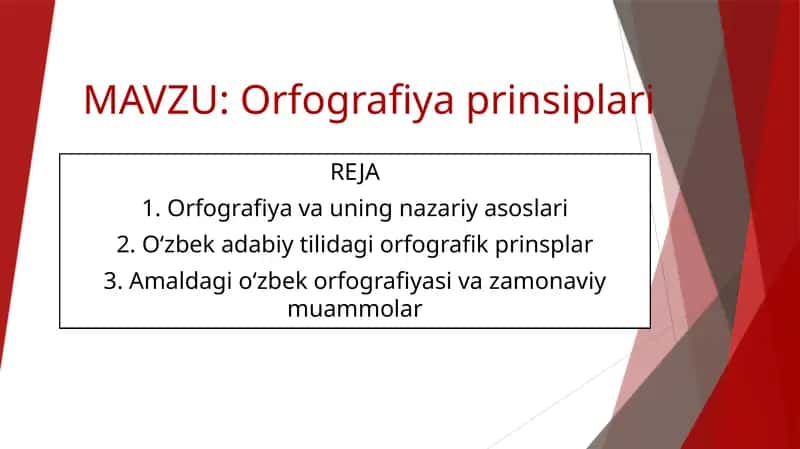 Orfografiya prinsiplari