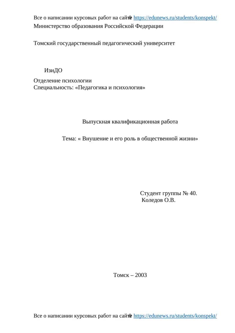 Выпускная квалификационная работа
