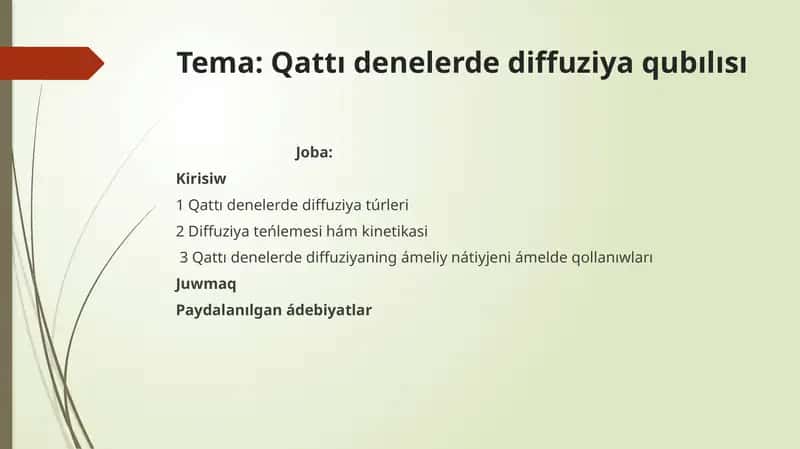 Qattı denelerde diffuziya qubılısı