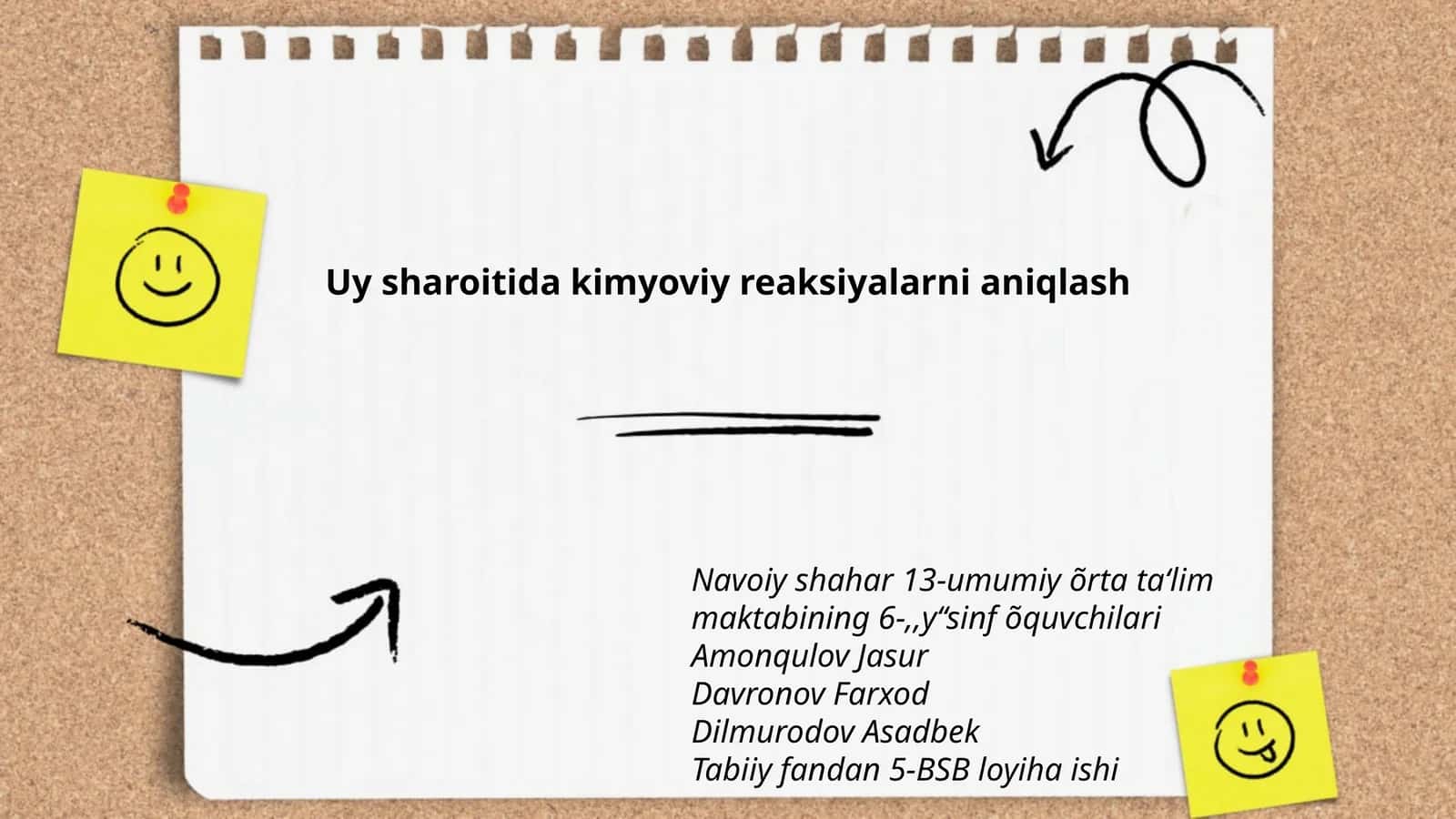 Uy sharoitida kimyoviy reaksiyalarni aniqlash