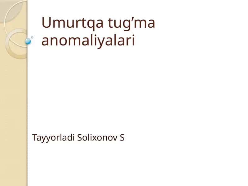 Umurtqatug’maanomaliyalari