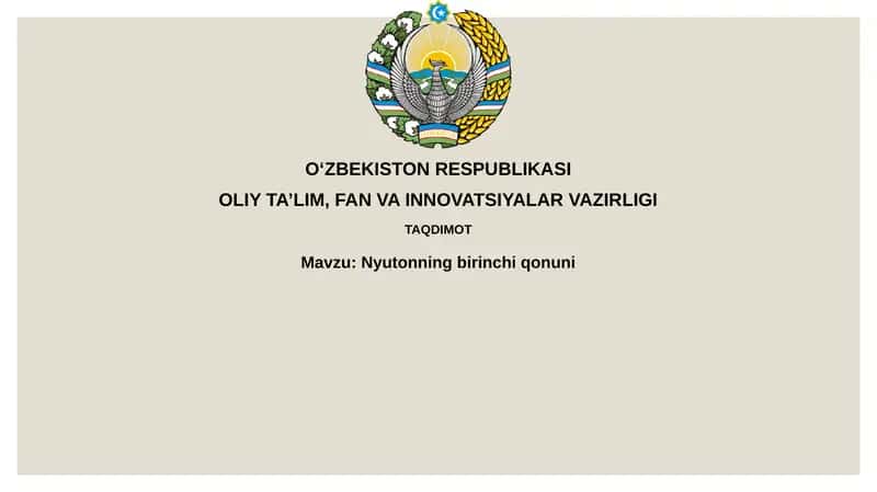 Nyutonning birinchi qonuni