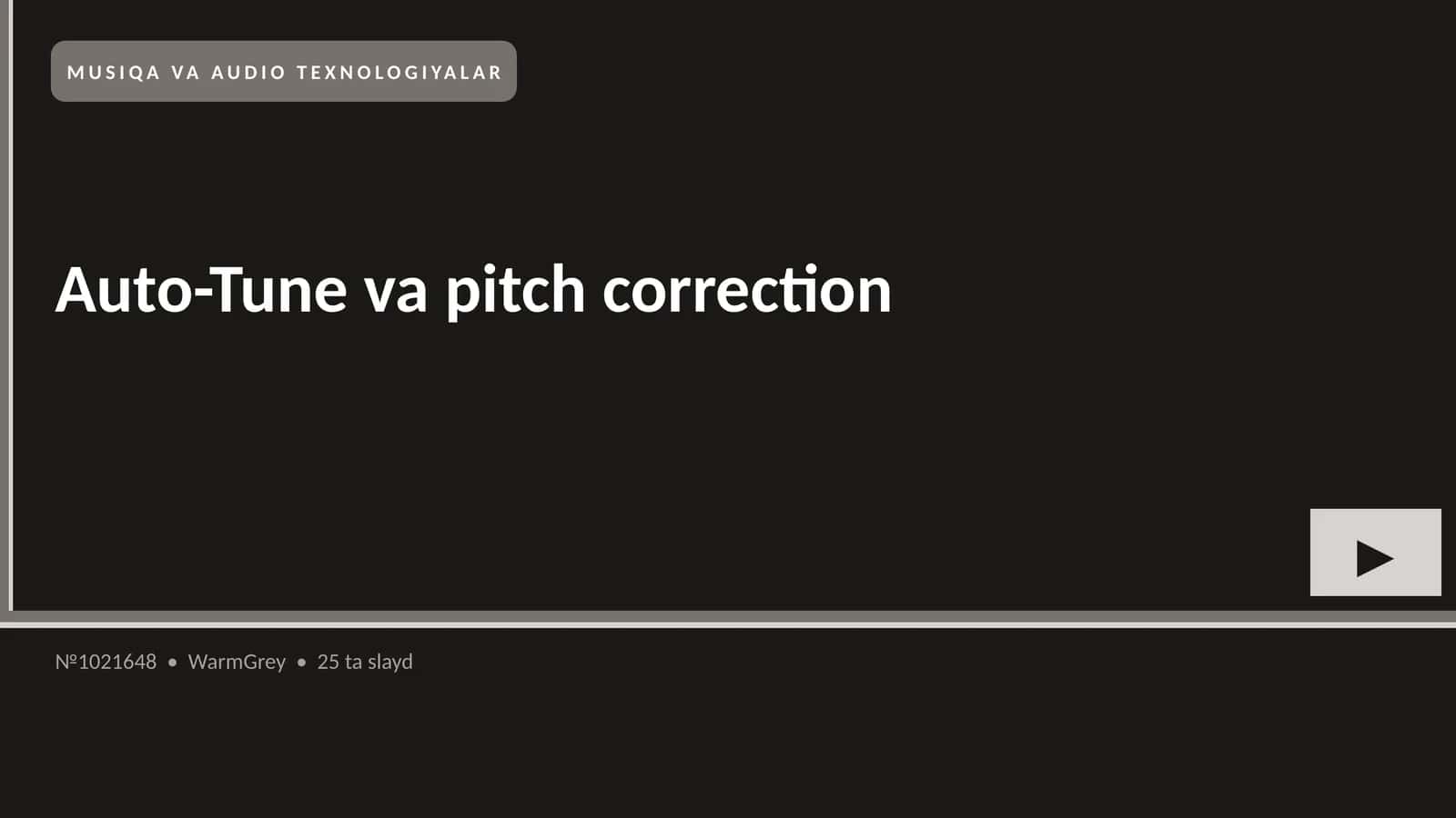 MUSIQA VA AUDIO TEXNOLOGIYALAR