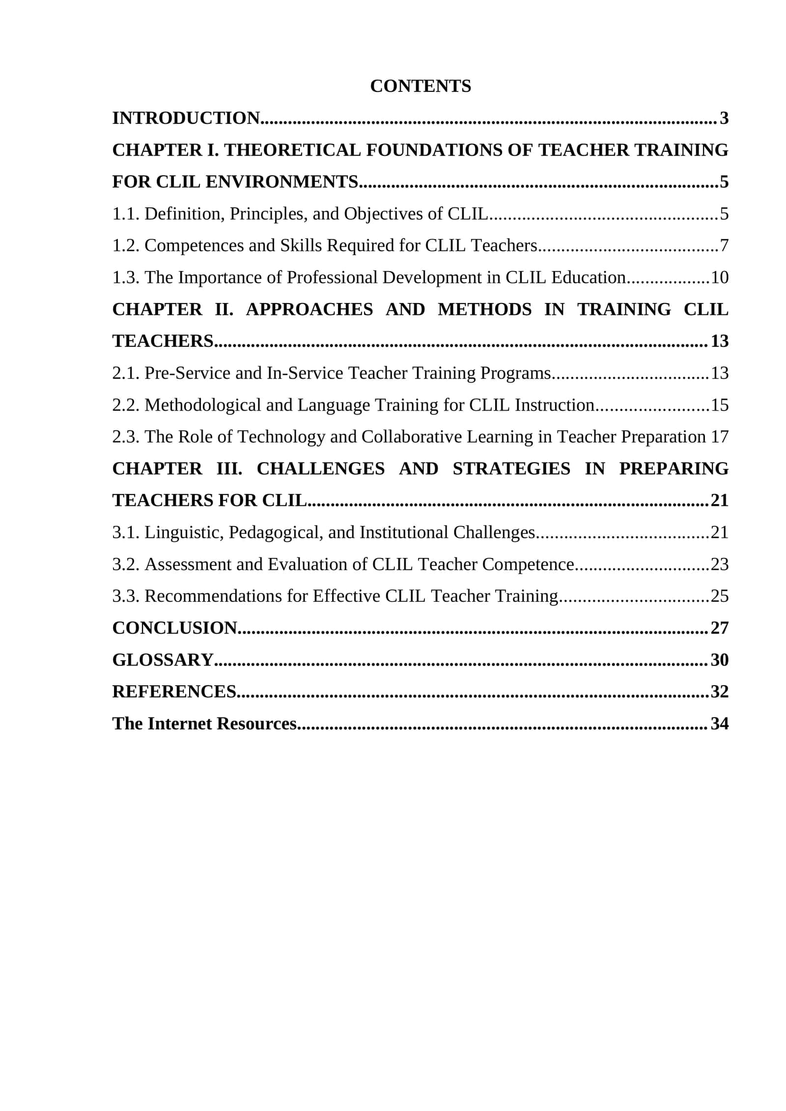 Training teachers for clil environments