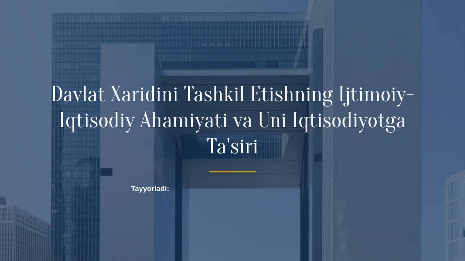 Davlat xaridini tashkil etish