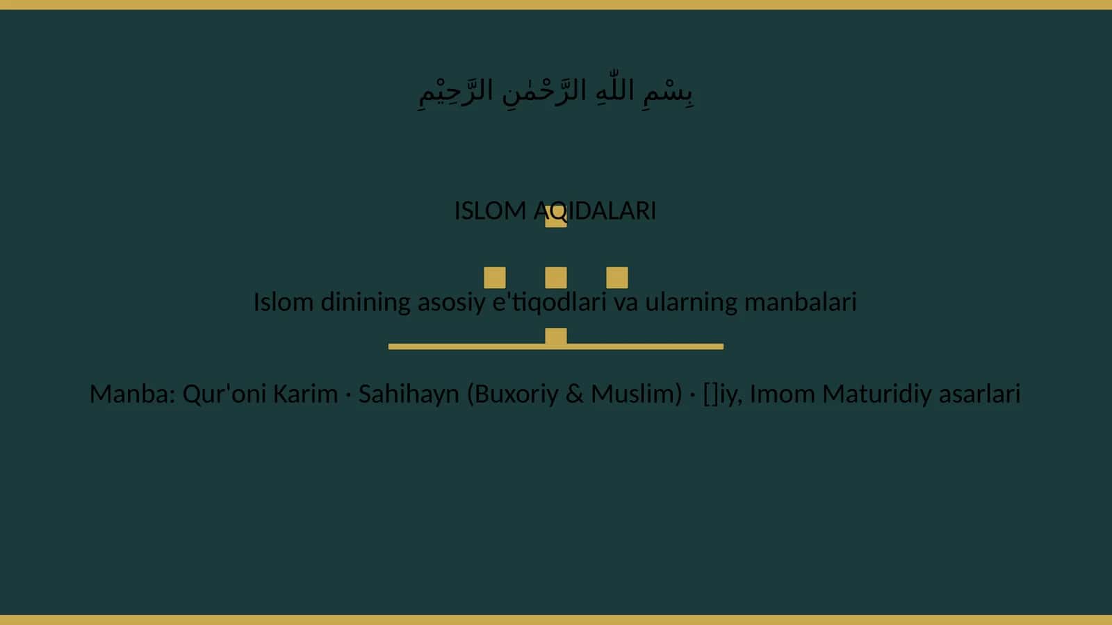 Islom Aqidalari