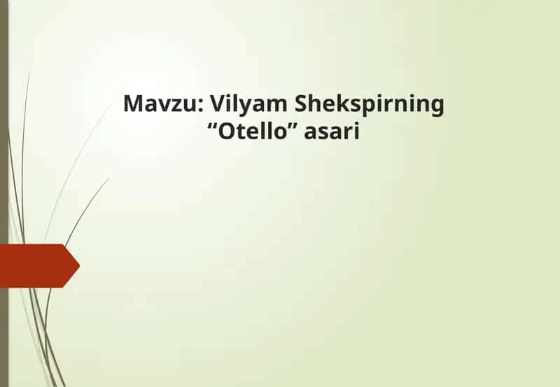 Vilyam Shekspirning “Otello” asari