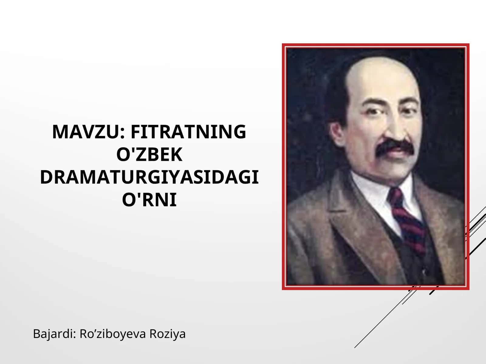 FITRATNING O'ZBEK DRAMATURGIYASIDAGI O'RNI