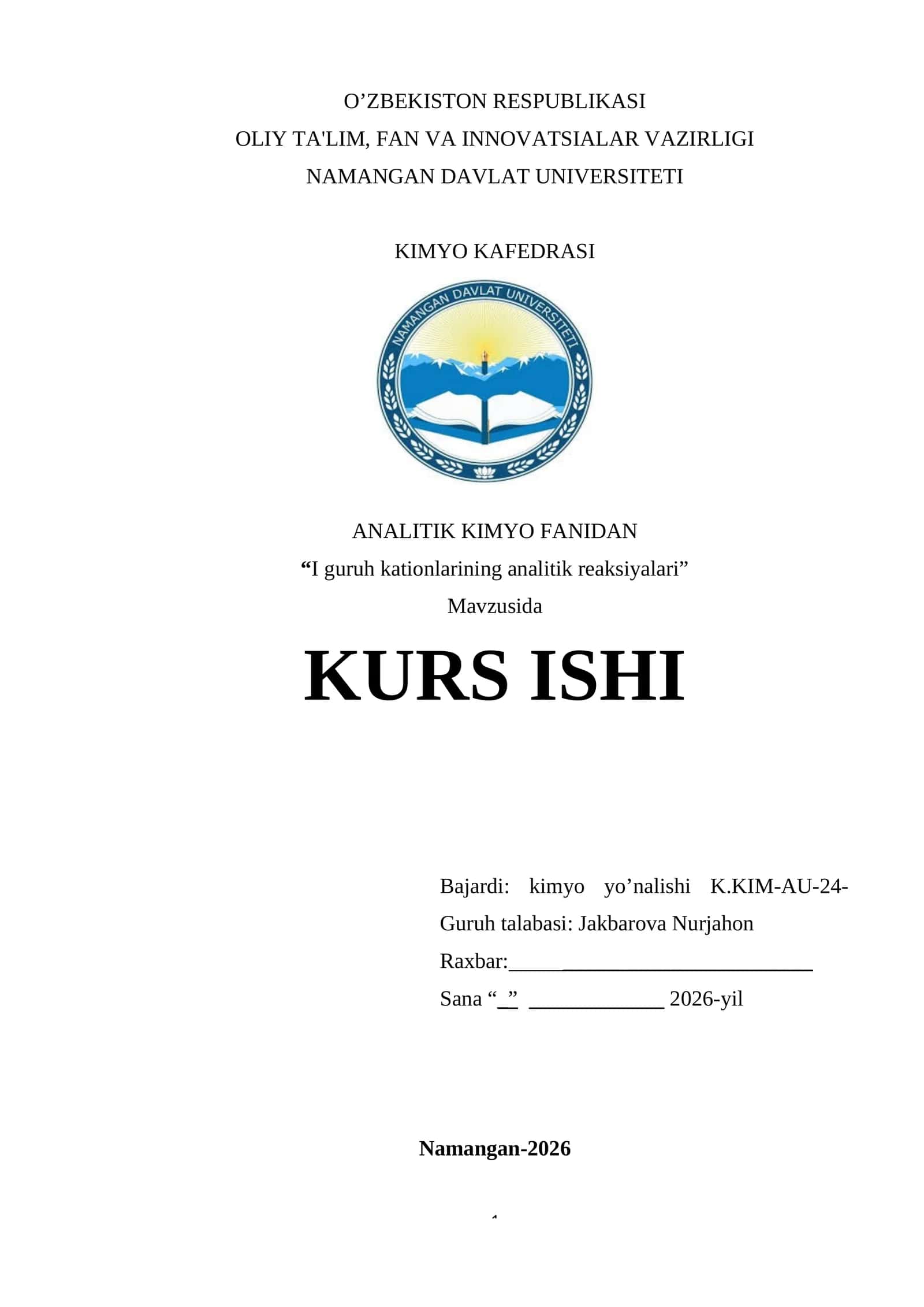 I guruh kationlarining analitik reaksiyalari