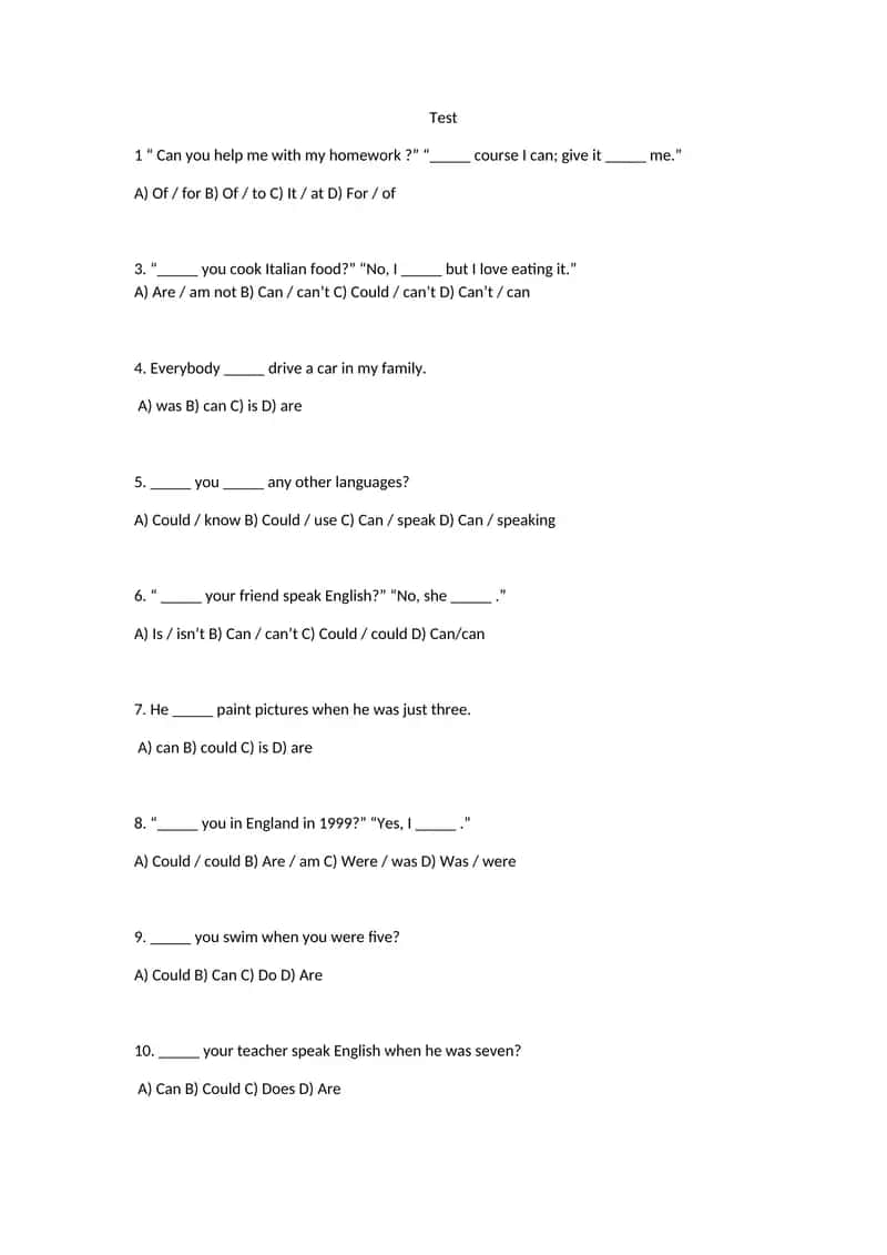 English Language Test