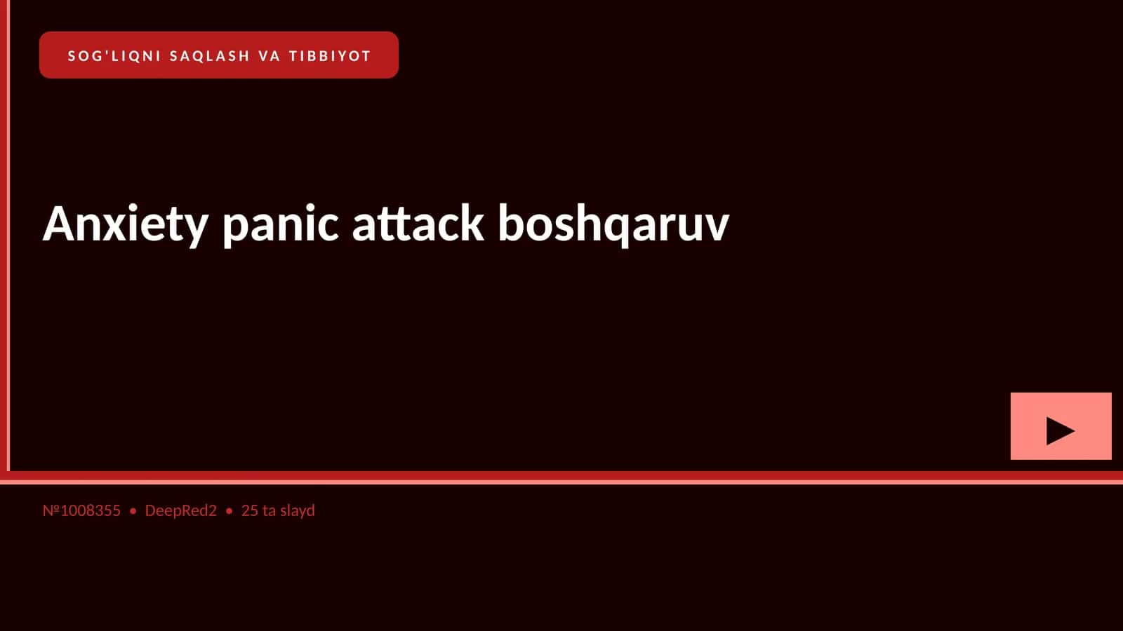 Anxiety panic attack boshqaruv