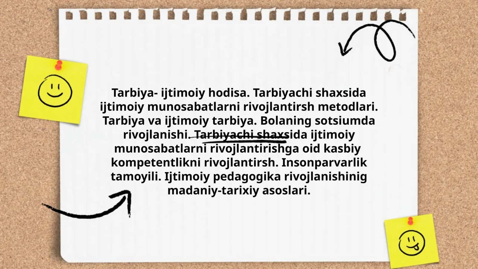Tarbiya- ijtimoiy hodisa. Tarbiyachi shaxsida ijtimoiy munosabatlarni rivojlantirsh metodlari. Tarbiya va ijtimoiy tarbiya. Bolaning sotsiumda rivojlanishi. Tarbiyachi shaxsida ijtimoiy munosabatlarni rivojlantirishga oid kasbiy kompetentlikni rivojlantirsh. Insonparvarlik tamoyili. Ijtimoiy pedagogika rivojlanishinig madaniy-tarixiy asoslari