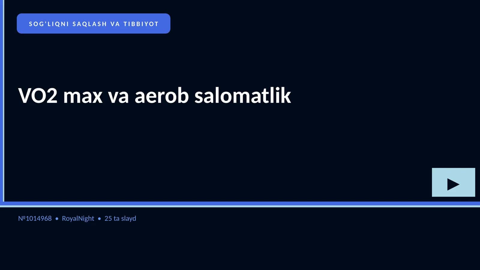 VO2 max va aerob salomatlik