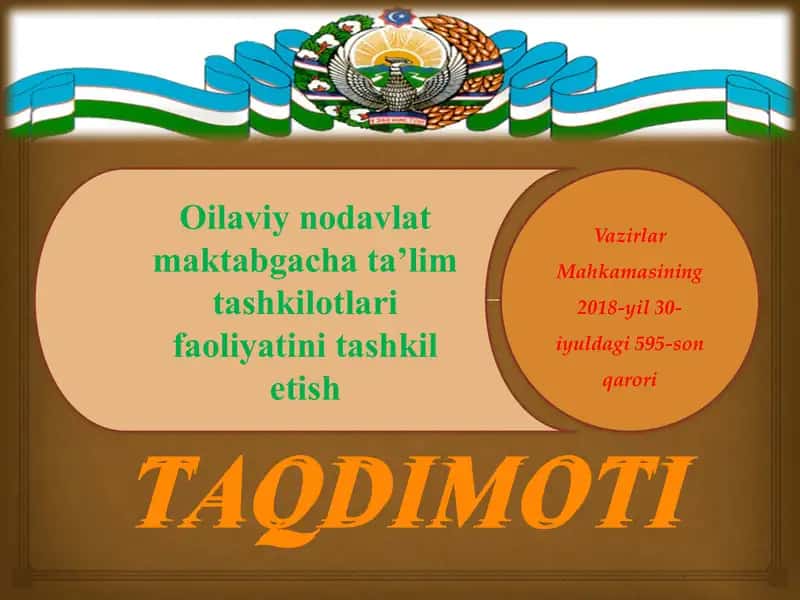 Oilaviy nodavlat maktabgacha ta’lim tashkilotlari to‘g‘risida