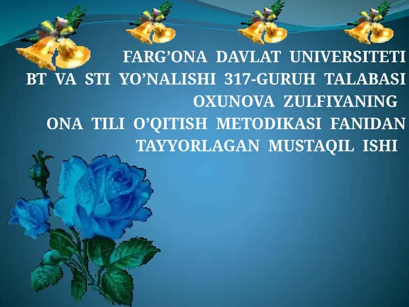 ONA TILI O’QITISH METODIKASI