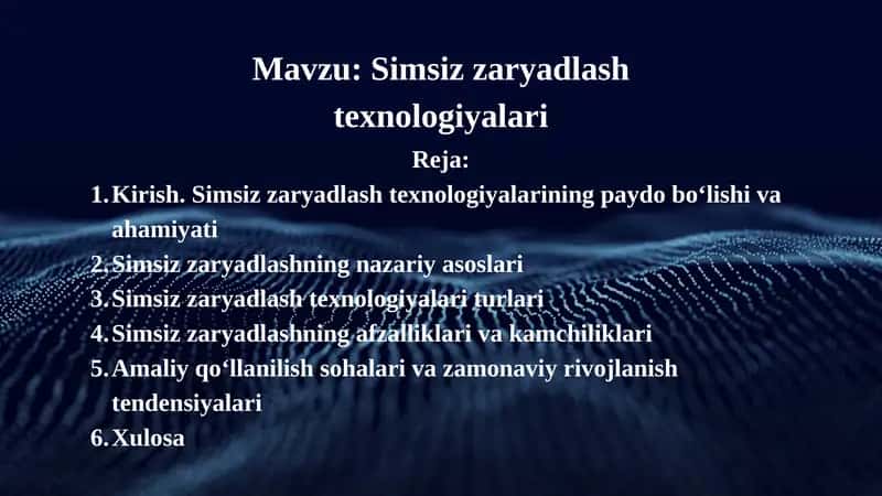 Simsiz zaryadlash texnologiyalari
