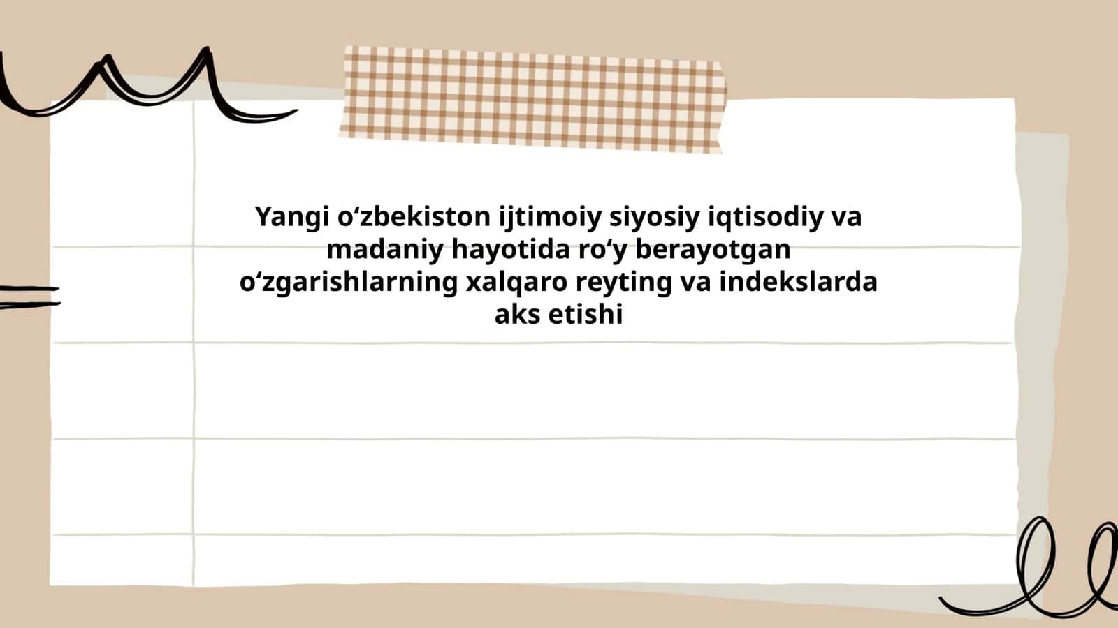 Yangi oʻzbekiston ijtimoiy siyosiy iqtisodiy va madaniy hayotida roʻy berayotgan oʻzgarishlarning xalqaro reyting va indekslarda aks etishi