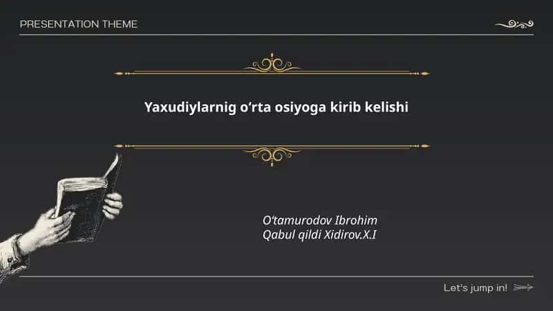 Yaxudiylarnig oʻrta osiyoga kirib kelishi