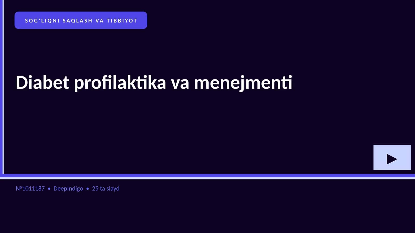 Diabet profilaktika va menejmenti