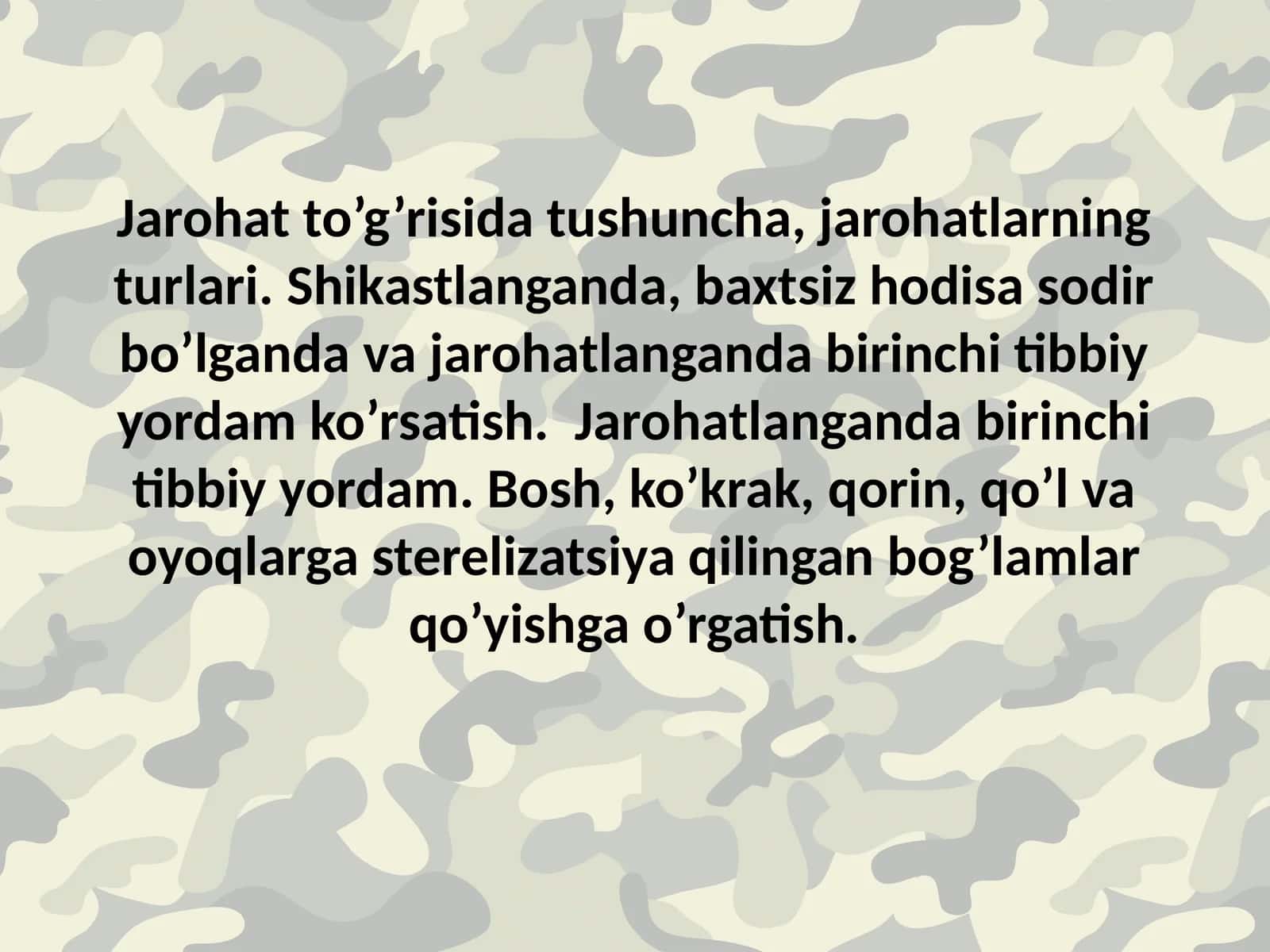 Jarohatto’g’risidatushunlar shifokori birinchilik bilan bog’lanish jarohatlari
