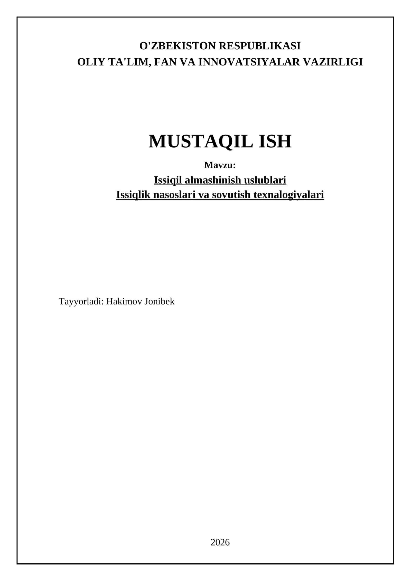 Issiqil almashinish uslublari