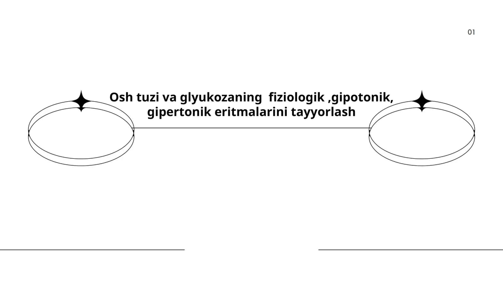 Osh tuzi va glyukozaning fiziologik,gipotonik, gipertonik eritmalarini tayyorlash