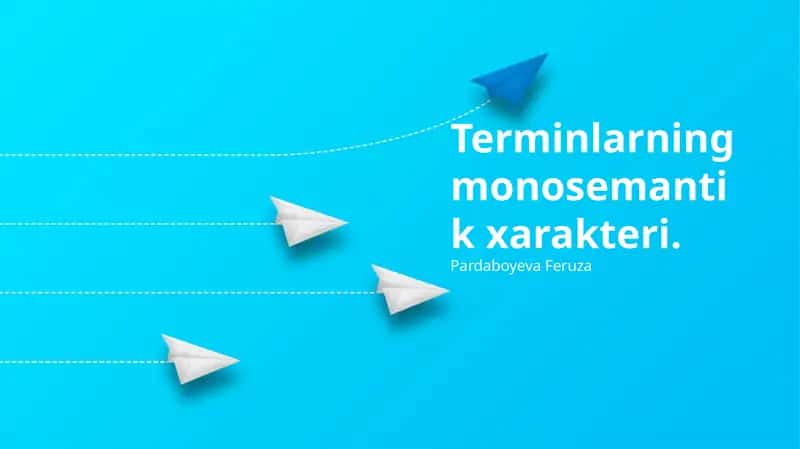 Terminlarning monosemantik xarakteri