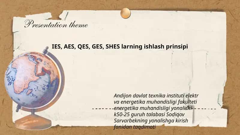 IES, AES, QES, GES, SHES larning ishlash prinsipi