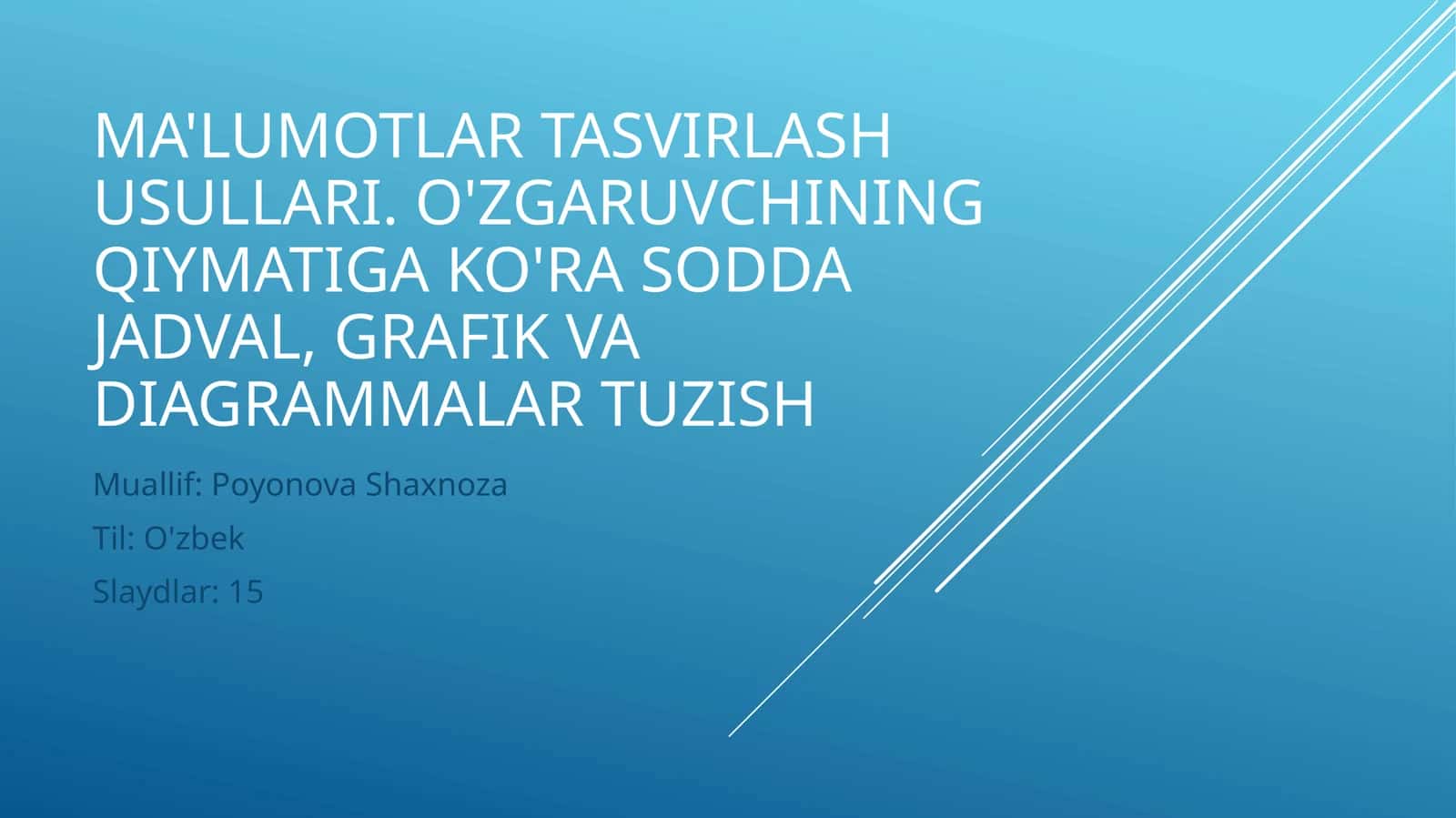 Ma'lumotlar tasvirlash usullari